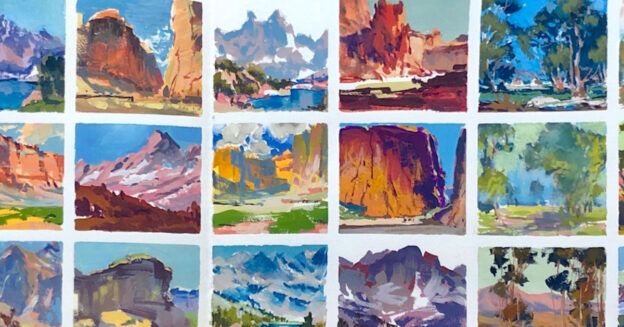Flipping through the last few pages of my gouache sketchbook  Gouache  painting, Nature art painting, Diy canvas art painting