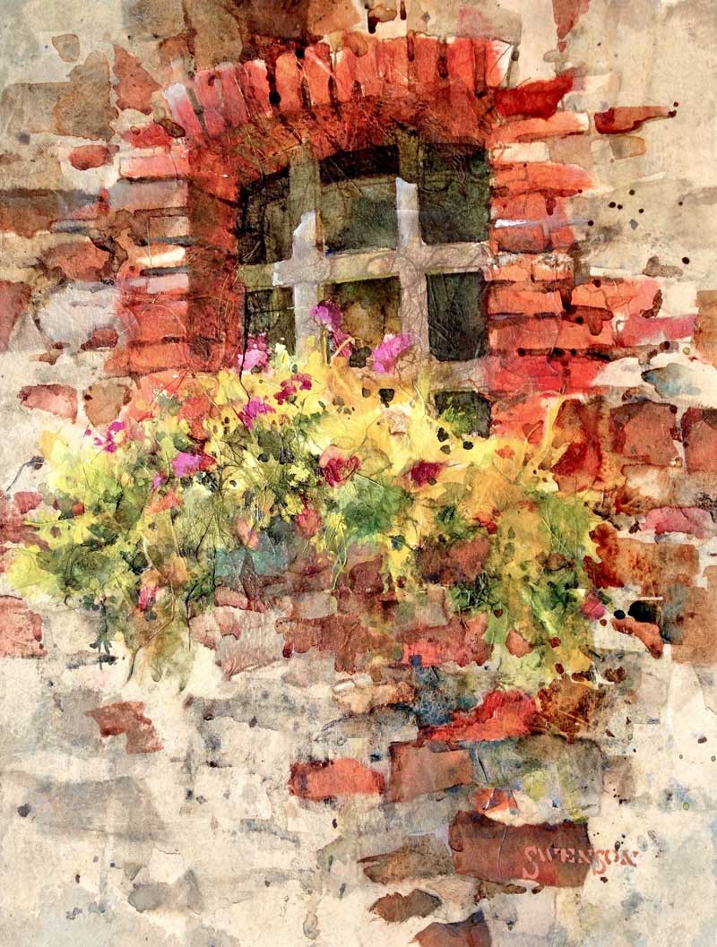Tuscan Window (watercolor on paper, 15x11) , Brenda Swenson