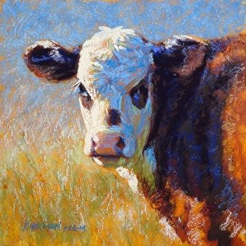 Spot (pastel on board, 6x6) by Rita Kirkman